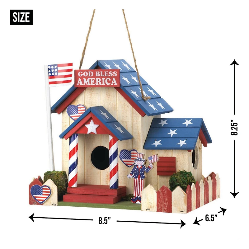 8.5" U.S.A. Patriotic Birdhouse
