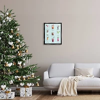 Stupell Industries Christmas Cocktails Seasonal Menu Framed Floater Canvas Wall Art