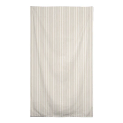 Cream & White Ticking Stripe Cotton Tablecloth