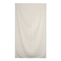 Cream & White Ticking Stripe Cotton Tablecloth