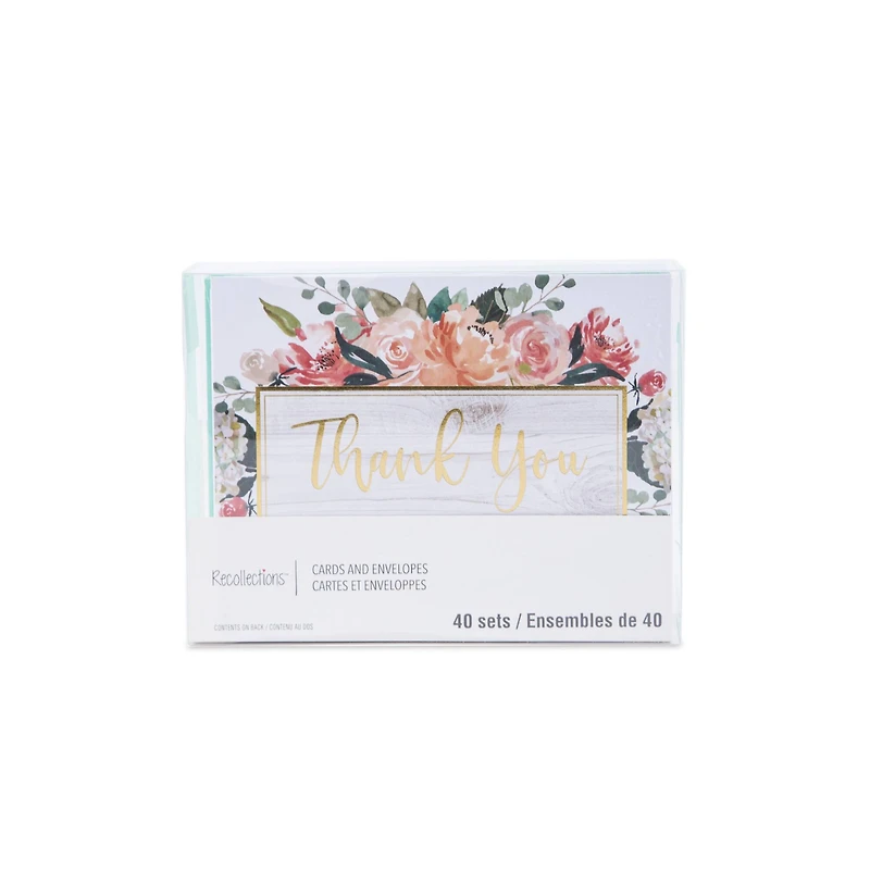 Floral Thank You Cards & Envelopes by Recollections™, 4.25" x 5.5"
