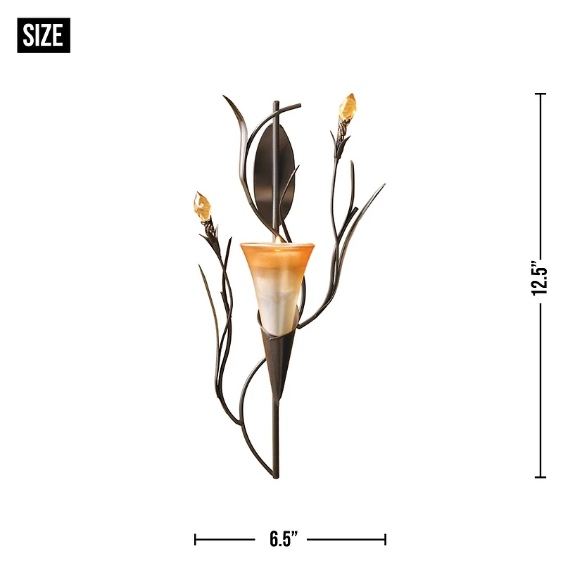 12.5" Dawn Lily Candle Wall Sconce