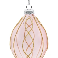 6" Pink & Gold Finial Glass Ornament by Ashland®