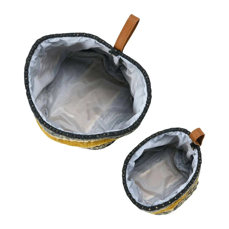 Hello Honey® Black & Mustard Woven Jute Basket with Liner Set