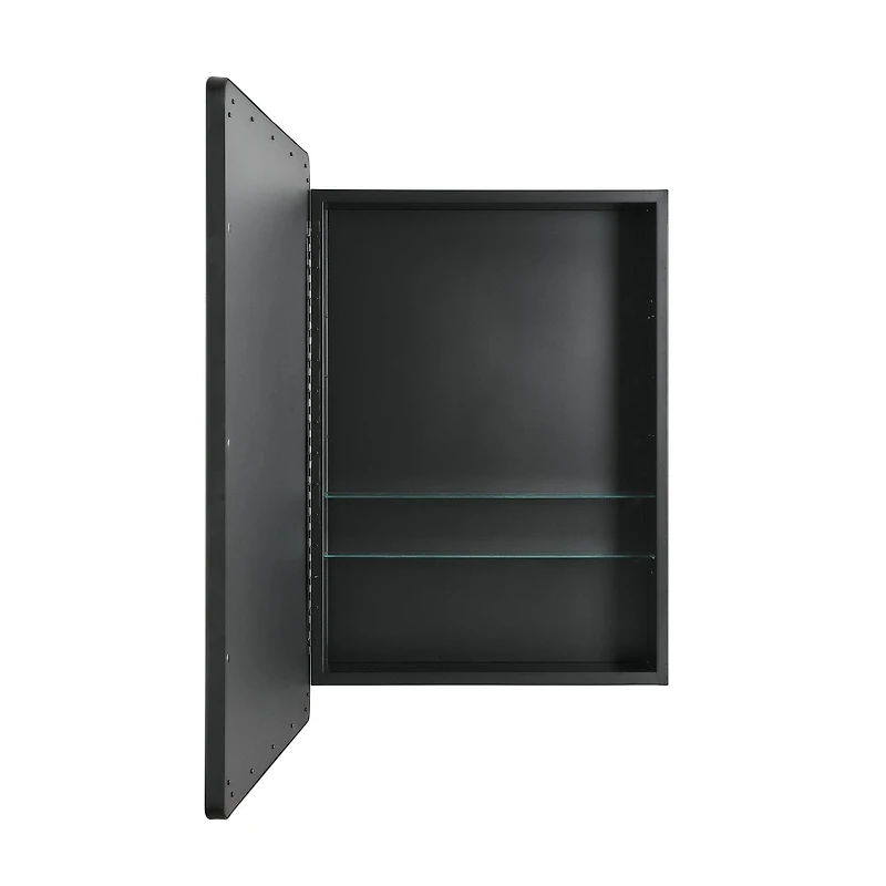 Head West Black Metal Medicine Cabinet with Beveled Mirror