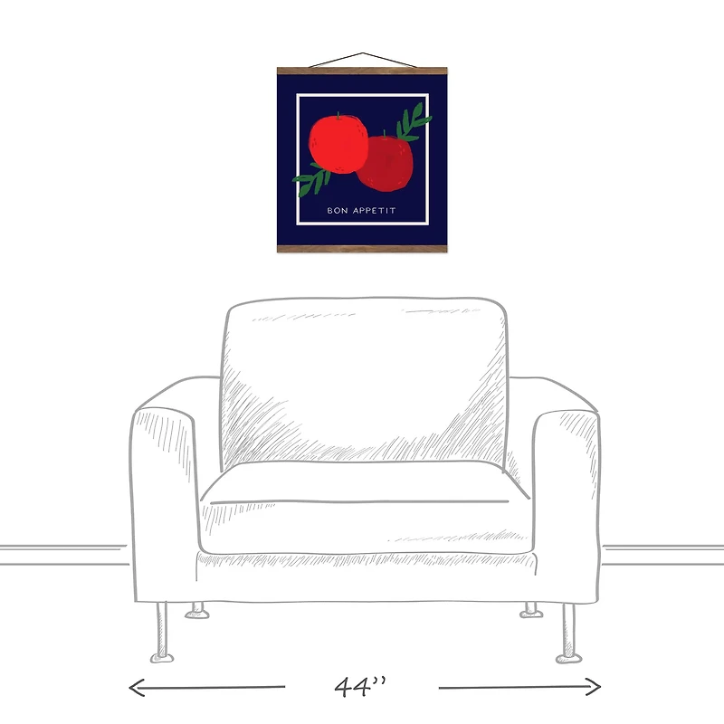 Bon Appetit Teak Hanging Canvas