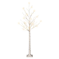 6ft. Pre-Lit White Artificial Twig Tree, Warm White LED Lights