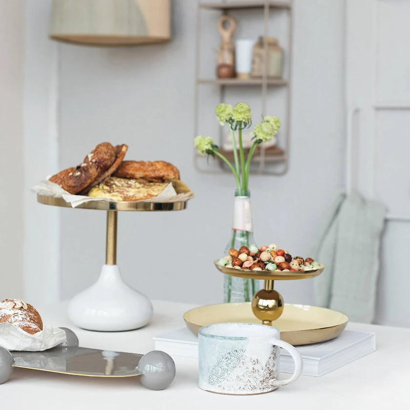 Hello Honey® 16oz. White & Green Serenity Duo Stoneware Mugs, 2ct.