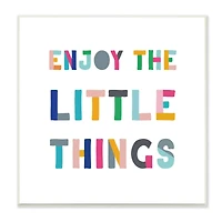 Stupell Industries Enjoy Little Things Kids' Motivational Phrase Block Typography,12" x 12"