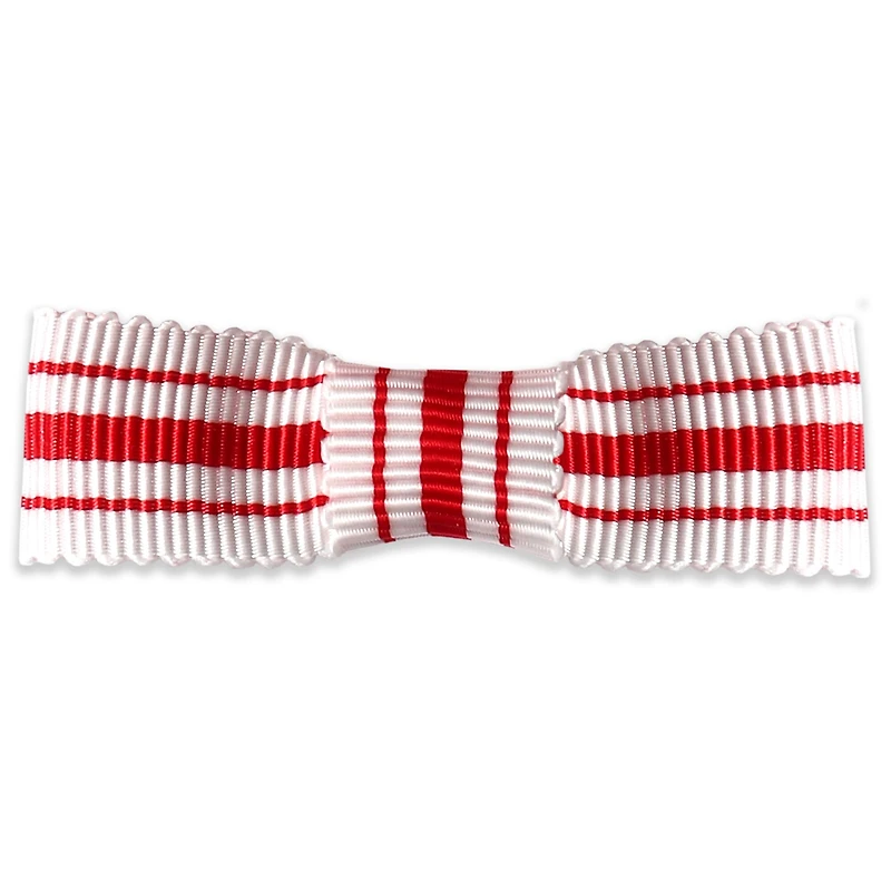 Gwen Studios White & Red Stripe Grosgrain Bows, 2ct.