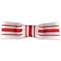 Gwen Studios White & Red Stripe Grosgrain Bows, 2ct.