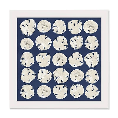 Coastal Sand Dollars White Framed Print