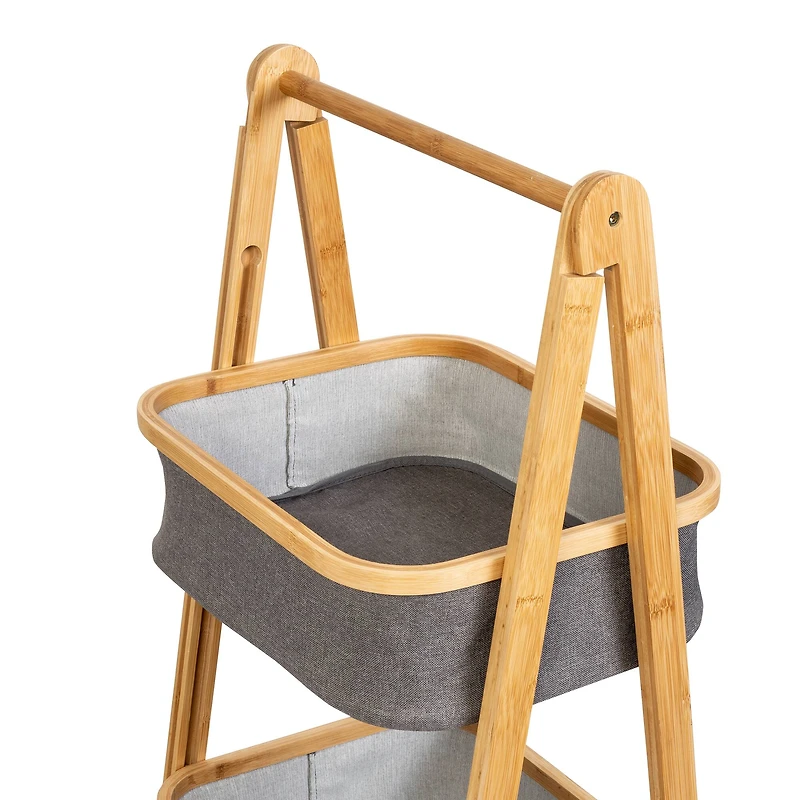 Honey Can Do Bamboo & Canvas 2-Tier Collapsible Shelves