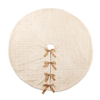 Glitzhome® 60"D Reversible Twisted Faux Marten Fur Christmas Tree Skirt