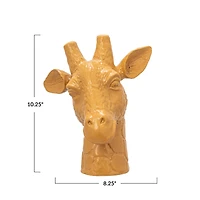 Hello Honey® 10.25" Matte Mustard Reactive Glaze Stoneware Giraffe Head Vase