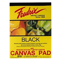 Fredrix Creative Series 9" x 12" Black Canvas Pad