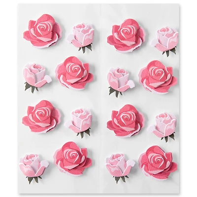 Pink Rose Floral Dimensional Stickers by Recollections™
