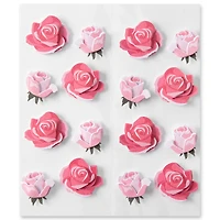 Pink Rose Floral Dimensional Stickers by Recollections™