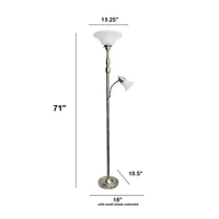 Lalia Home Torchiere Floor Lamp with Reading Light