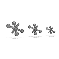 Gray Metal Modern Geometric Sculpture Set
