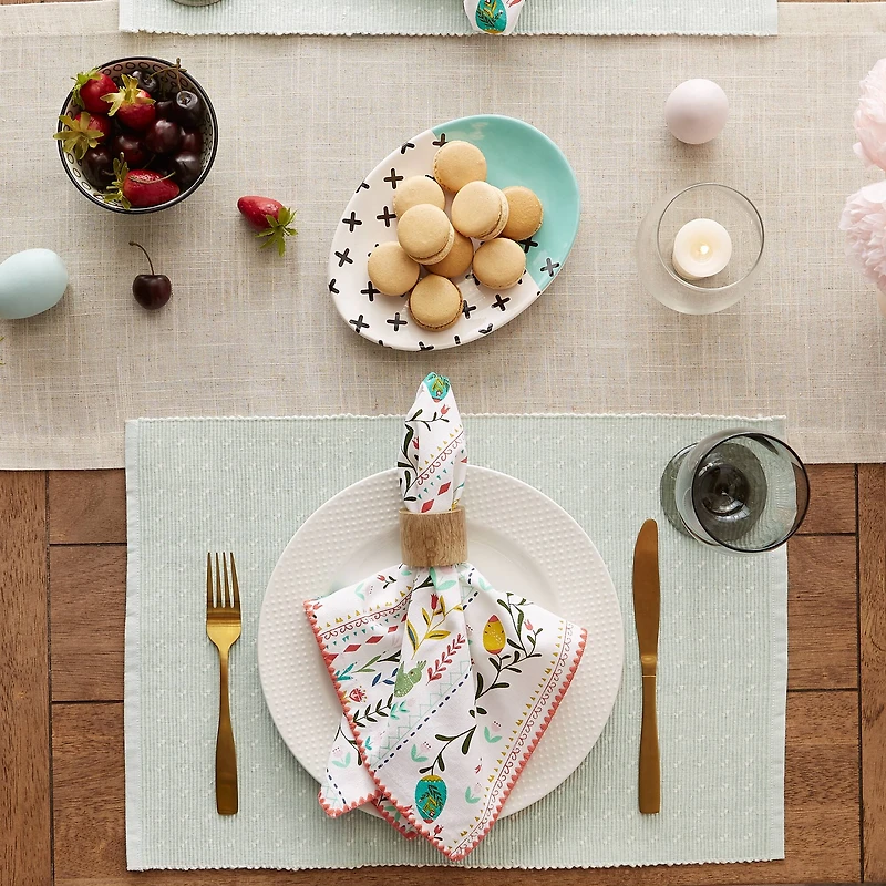 DII® Misty Blue Dobby Dots Rib Placemat (Set of 6)