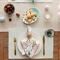 DII® Misty Blue Dobby Dots Rib Placemat (Set of 6)