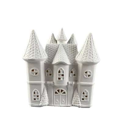8.25" LED DIY Ceramic Christmas Castle Décor by Make Market®