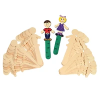 Creativity Street® 5.5" Natural Wood People-Shaped Craft Sticks, 3 Packs of 36
