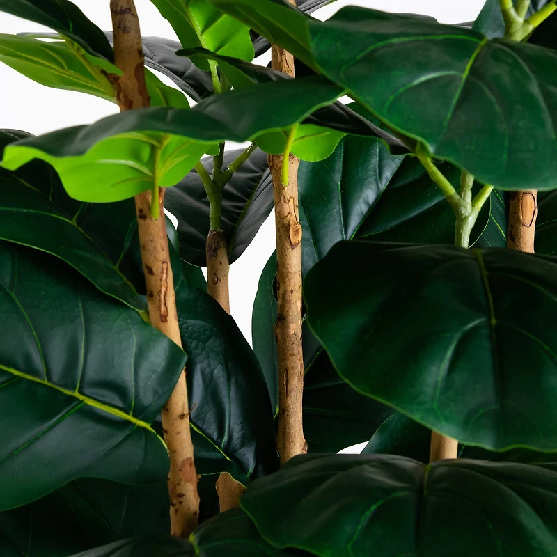 8ft. Artificial Fiddle Leaf Tree in Decorative White Planter