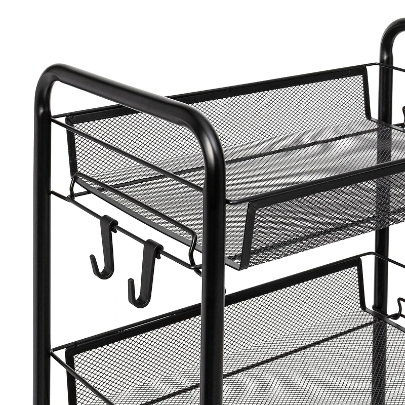 Honey Can Do Black 5-Tier Rolling Storage Cart