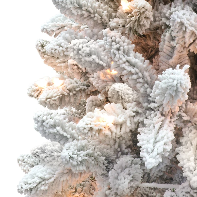 4ft. Pre-Lit Flocked Carson Pine Artificial Christmas Tree, Clear Lights