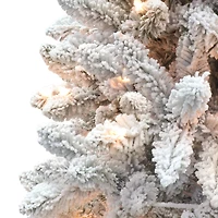 4ft. Pre-Lit Flocked Carson Pine Artificial Christmas Tree, Clear Lights