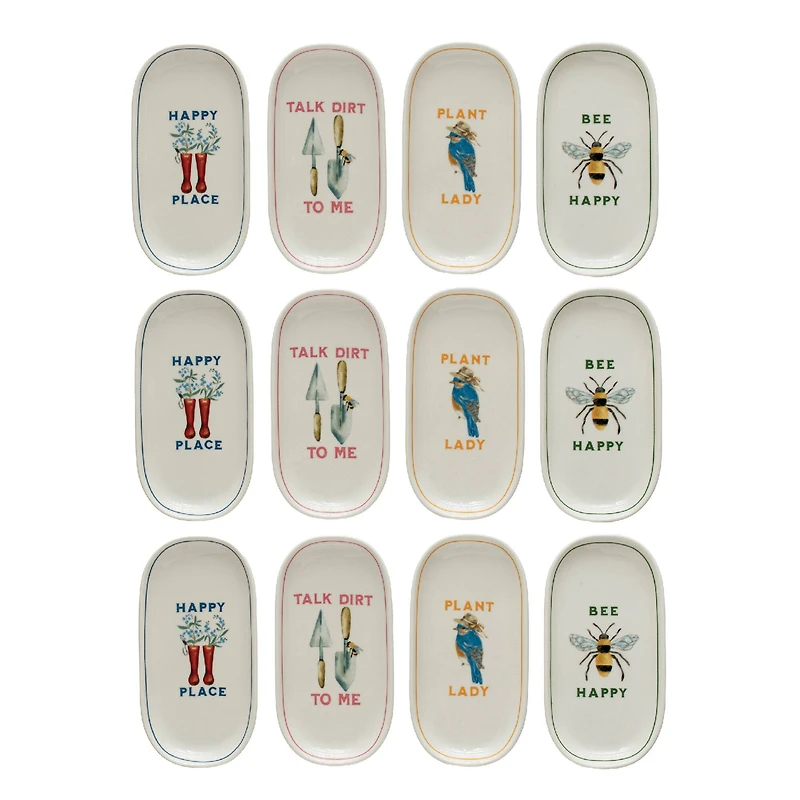 Hello Honey® Painted Fauna Rectangular Stoneware Plate Set