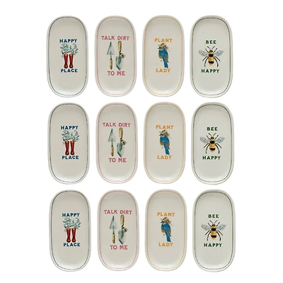 Hello Honey® Painted Fauna Rectangular Stoneware Plate Set