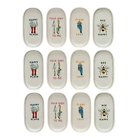 Hello Honey® Painted Fauna Rectangular Stoneware Plate Set