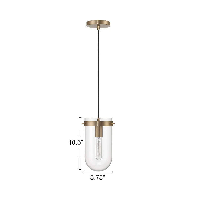Hello Honey® Atwood Brushed Bronze Modern Minimalist Glass & Metal Ceiling Light