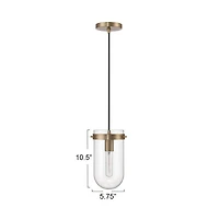 Hello Honey® Atwood Brushed Bronze Modern Minimalist Glass & Metal Ceiling Light