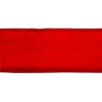 1.5" x 15ft. Red Wired Faux Fur Ribbon by Celebrate It®