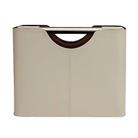 16" Light Gray Leather Magazine Holder