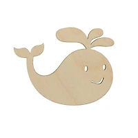 Essentials by Leisure Arts 24 Pack 3.56" x 2.81" Whale Flat Wood Shape