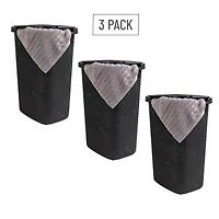 Mind Reader 60L Hamper Laundry Basket with Cutout Handles, 3-Pack