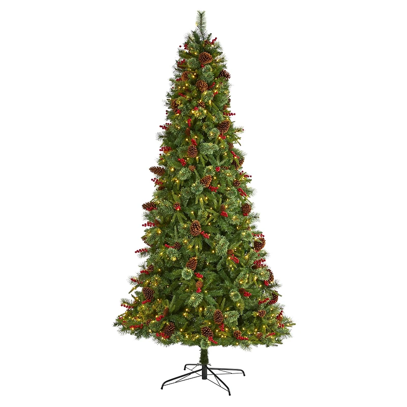 9ft. Pre-Lit Norway Mixed Pine Artificial Christmas Tree, Clear LED Lights