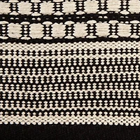 DII® Black Dobby Stripe Hand-Loomed Rug, 2.5ft. x 6ft.