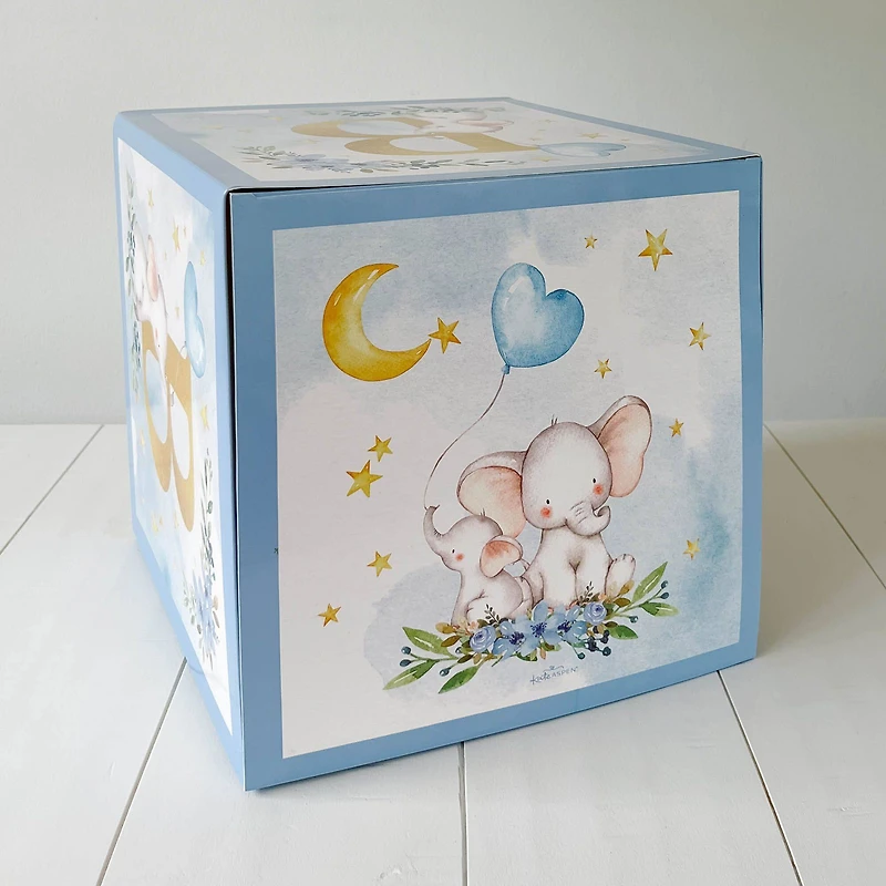 Kate Aspen® Blue Elephant Baby Shower Block Box Set