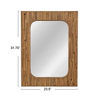 Hello Honey® 31" Natural Rattan Framed Wall Mirror