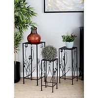 Black Metal Traditional Plantstand Set