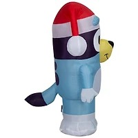 3.5ft. Airblown® Inflatable Christmas Bluey in Santa Hat