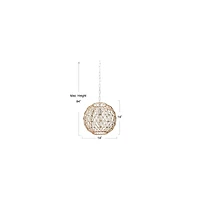 Hello Honey® Robert Stevenson Lighting Alaina 14" Natural Paper Rope & Metal Ceiling Light