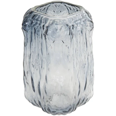 9" Gray Ombre Textured Rectangular Glass Vase
