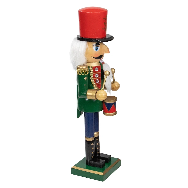 14" Wooden Christmas Nutcracker Drummer